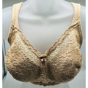 PLAYTEX 18 Hour Bra 38DDD Air Form Comfort NUDE beige Lace Wire-free B1